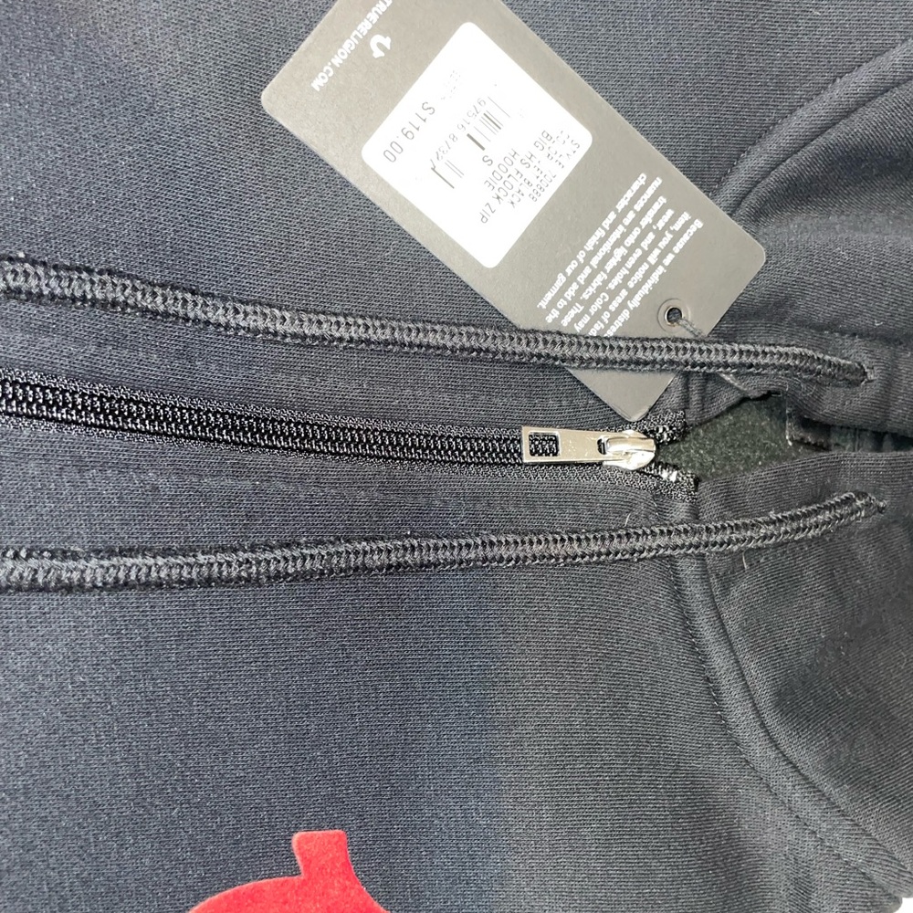 True Religion Black Hoodie with Red Logos “Jet Black”